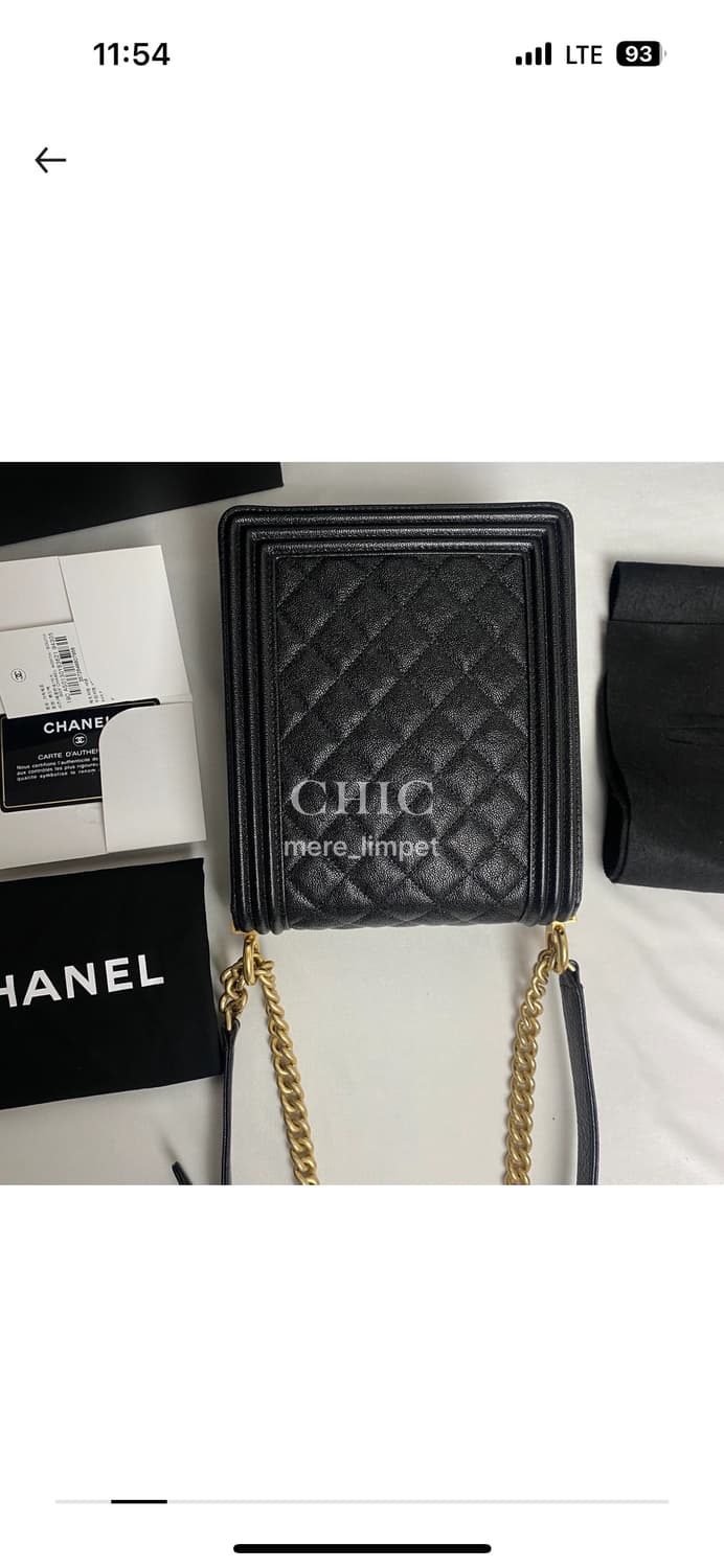 [신품급풀박스]샤넬 보이사첼백 뉴보이 금장 캐비어 한정판 상품이미지2