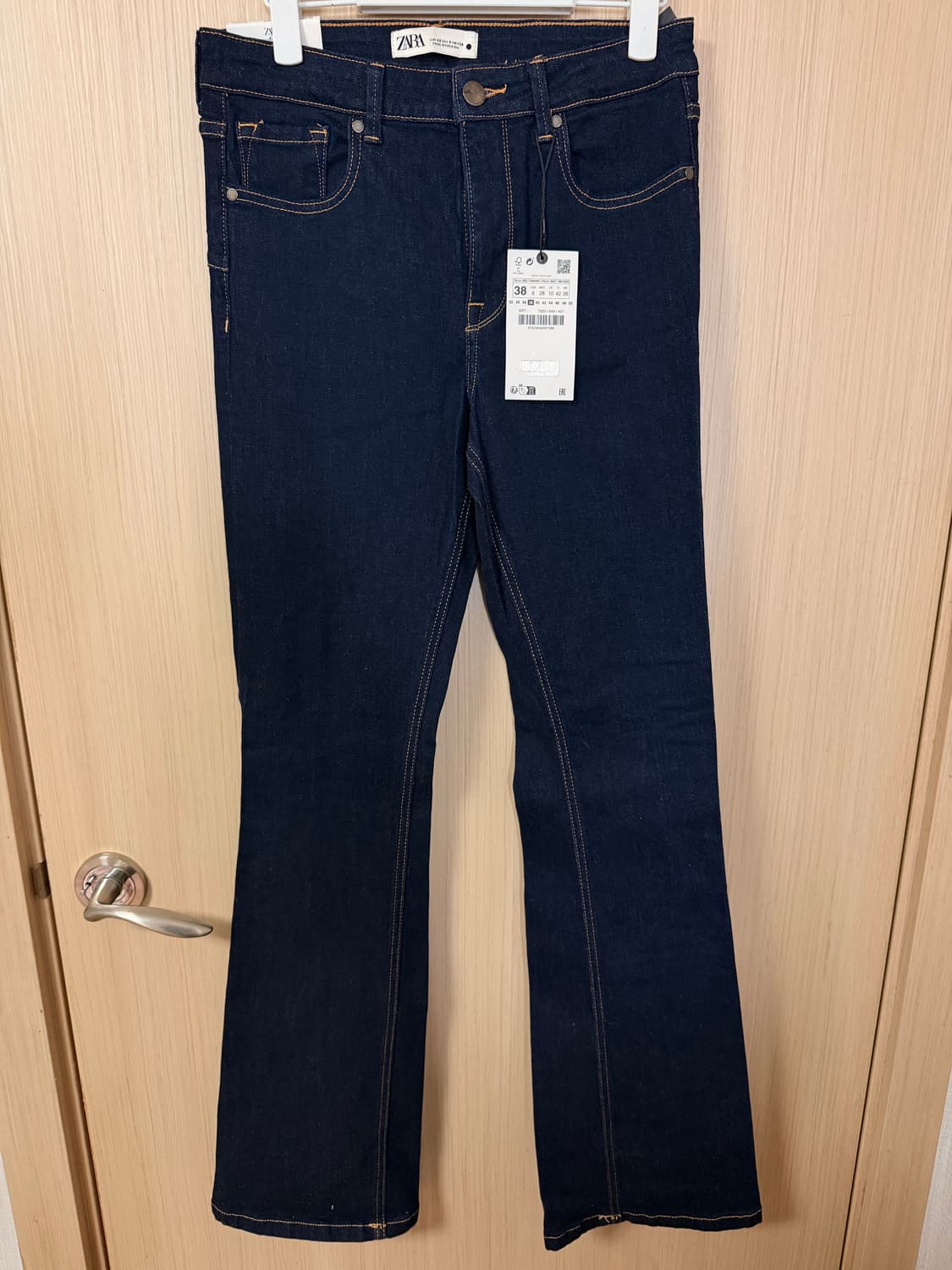 택O,28사이즈) 자라 ZW 부츠컷 데님 진청 미드라이즈 부츠컷팬츠 상품이미지5