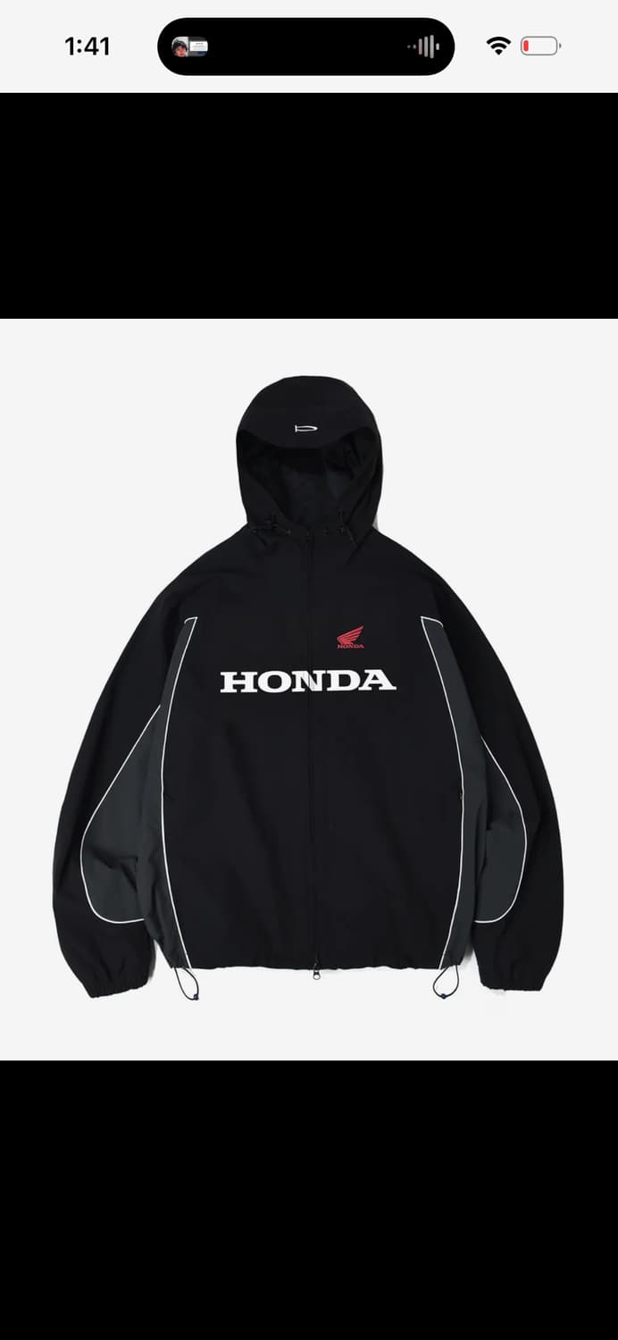 혼다 후디 캡 트랙 블랙 재킷 상품이미지1