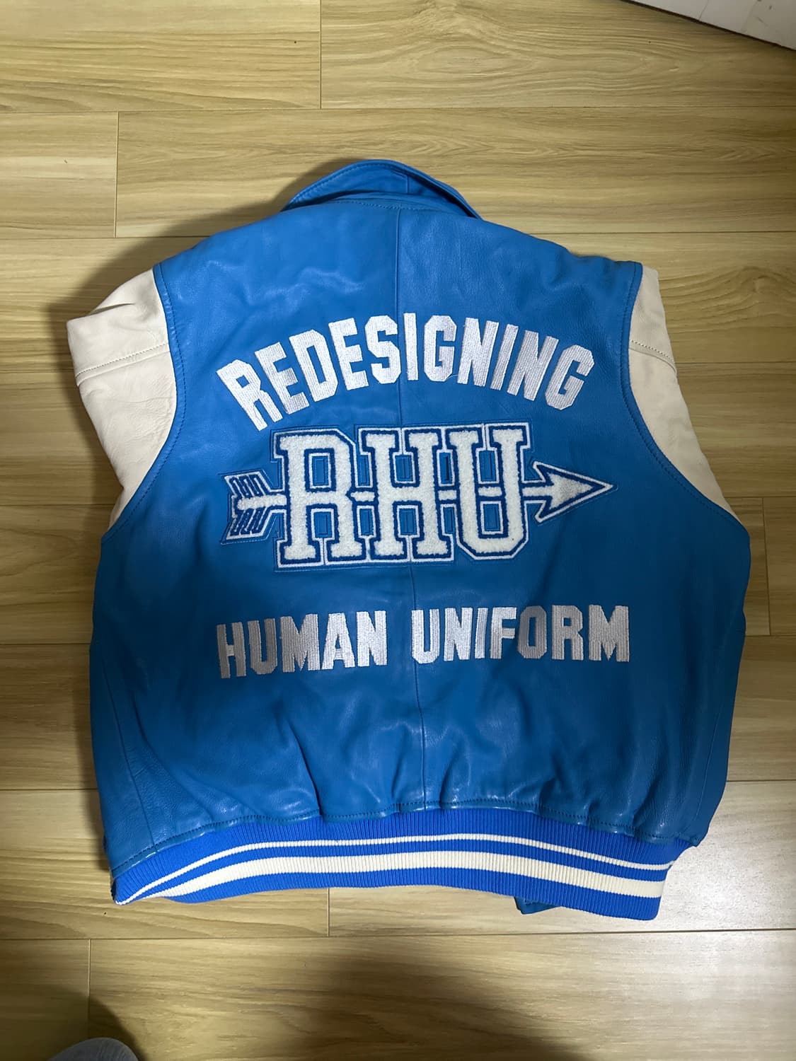 자라 루이지 콜라보 양가죽 바시티 자켓 M 상품이미지5