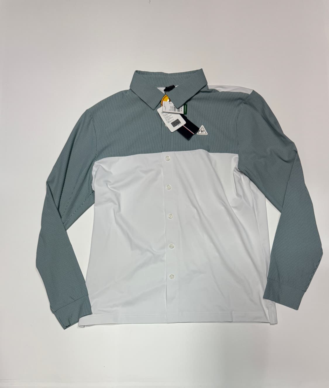 <새상품> 원가13만원!! 르꼬끄 골프 기능성 긴팔 배색 셔츠 L 상품이미지1