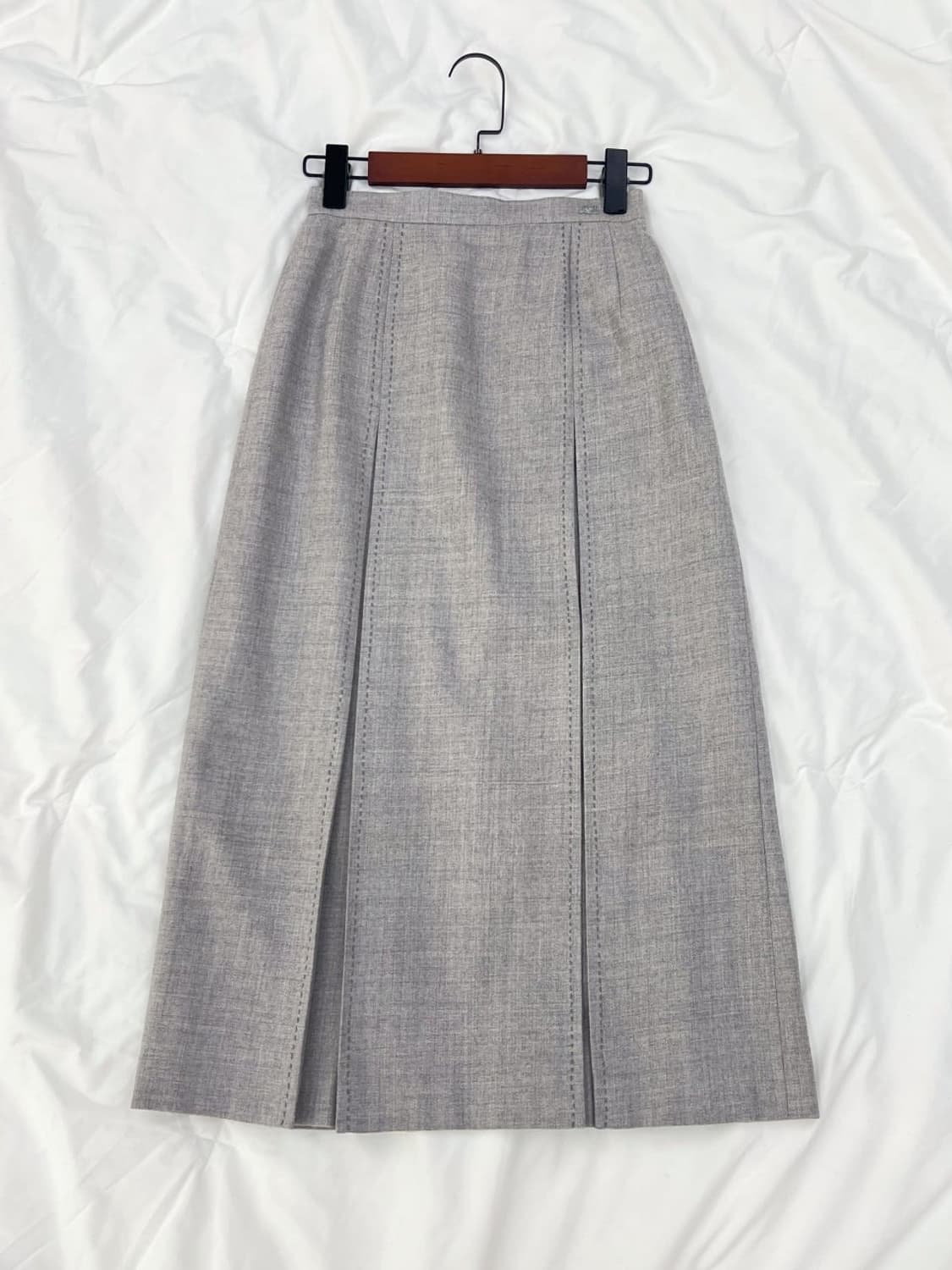 courreges / 꾸레쥬 그레이 스티치 울 롱 스커트 상품이미지1