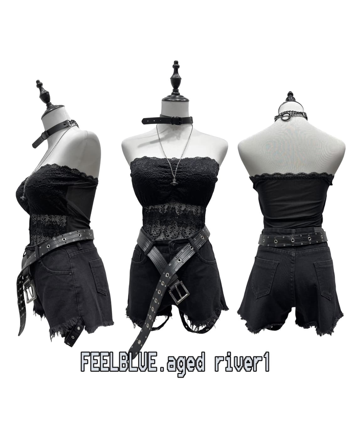 Gothic Hood Long Dress 고스펑크 3pcs 코디세트 상품이미지4