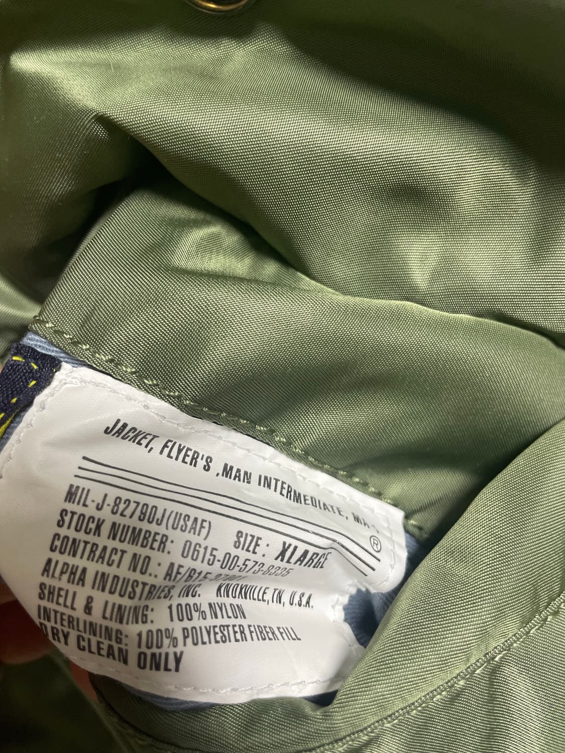 [XL] 알파인더스트리 ma-1 세이지 상품이미지5