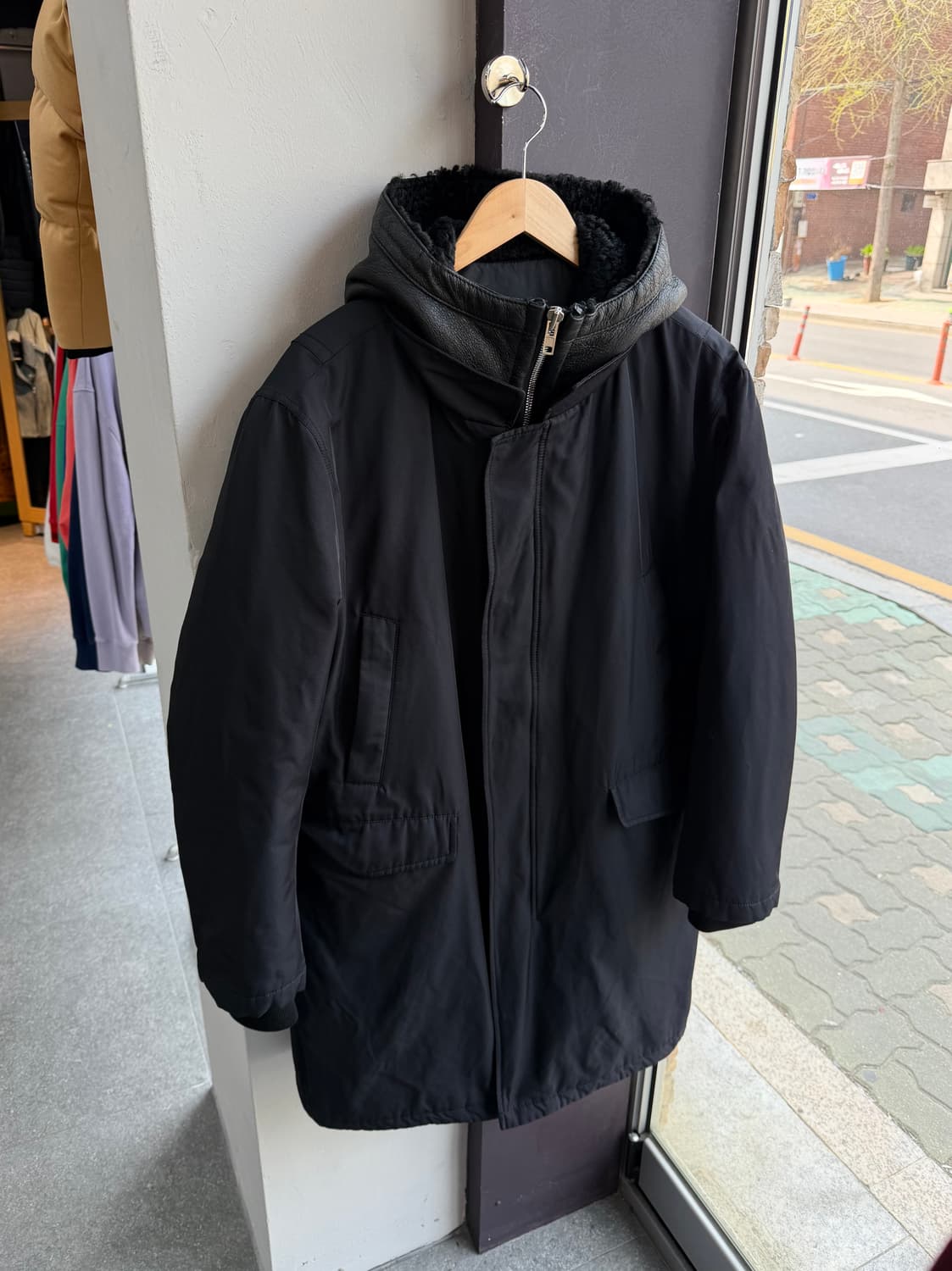 100~105/ 시스템옴므 양가죽 블렌딩 구스다운 패딩 상품이미지2