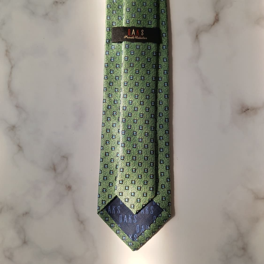 DAKS 닥스 실크 그린 패턴 넥타이 8cm S~A+등급 E815
 상품이미지8