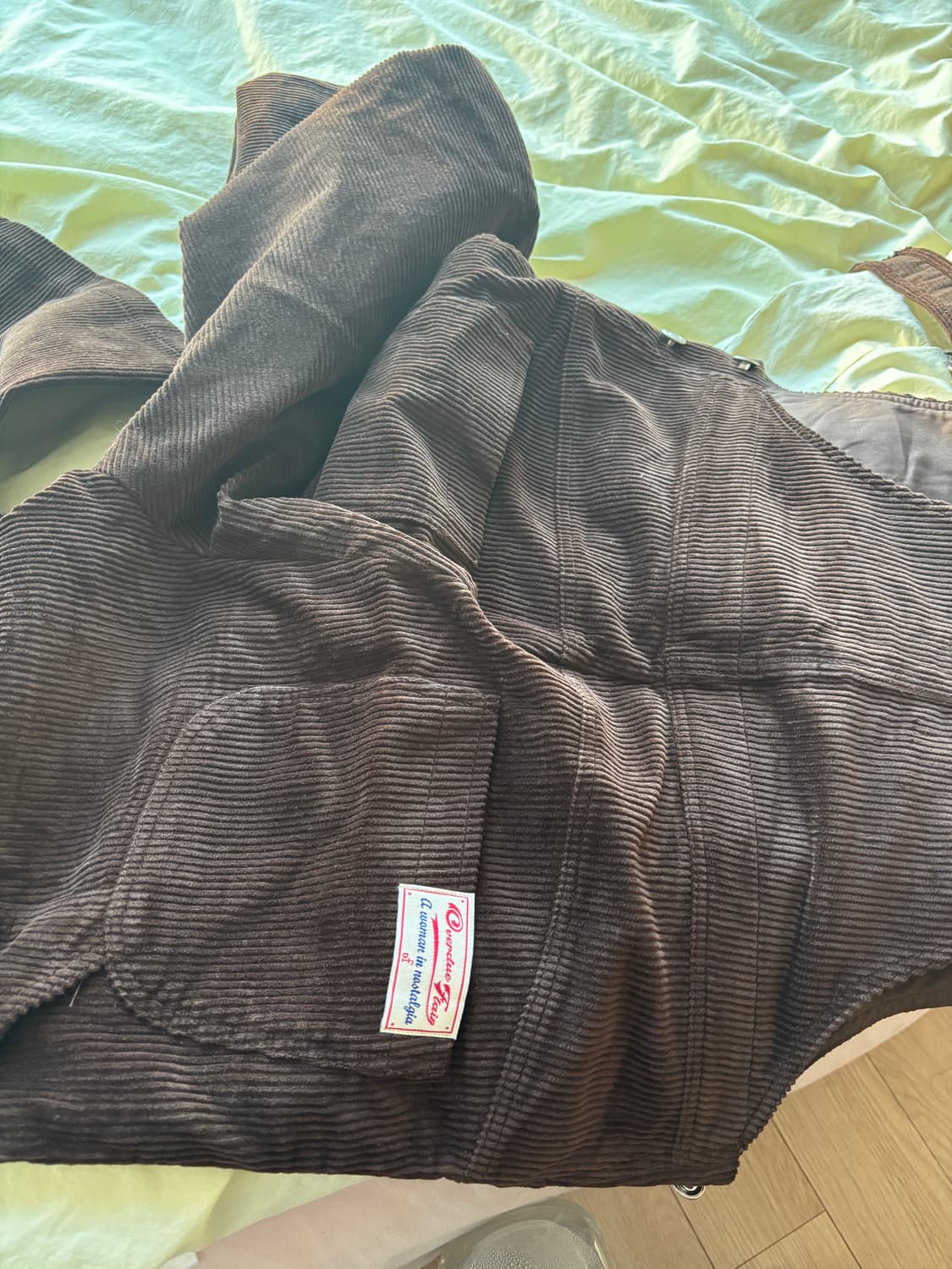 오버듀플레어 코듀로이 오버롤 브라운 상품이미지3