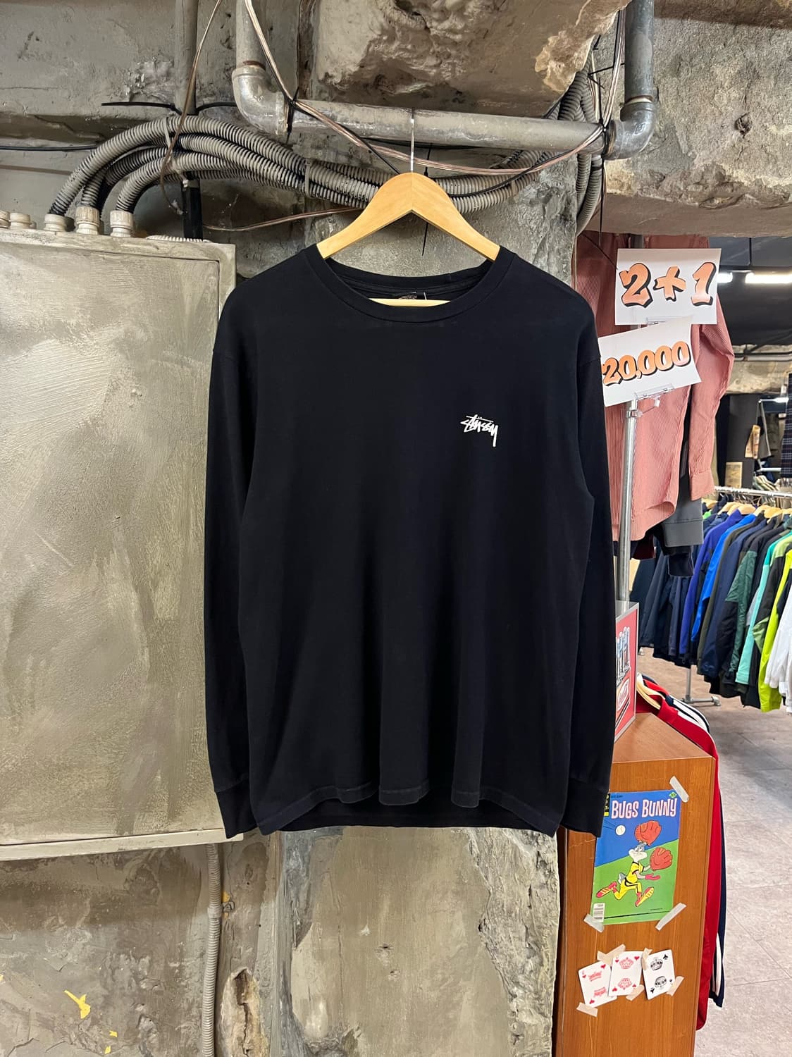 스투시 제스터 그래픽 롱슬리브리스 긴팔티 블랙 M #csz3217  상품이미지2