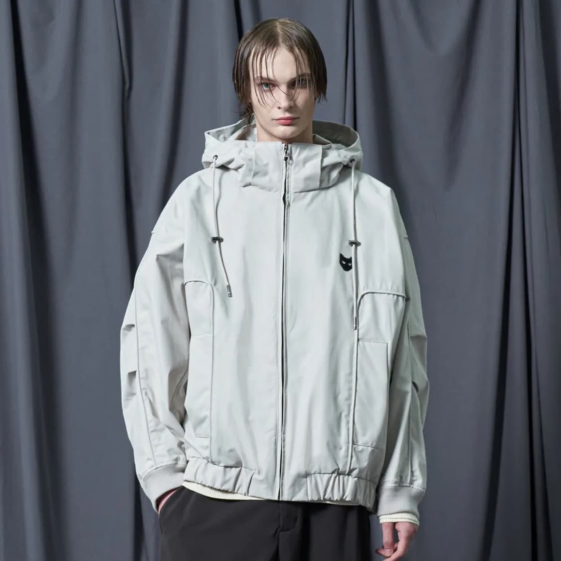 지제로 송지오 후드 디터쳐블 돌먼 점퍼 크림 상품이미지1