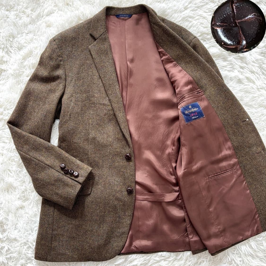 브룩스브라더스 브라운 헤링본 트위드 자켓 상품이미지1
