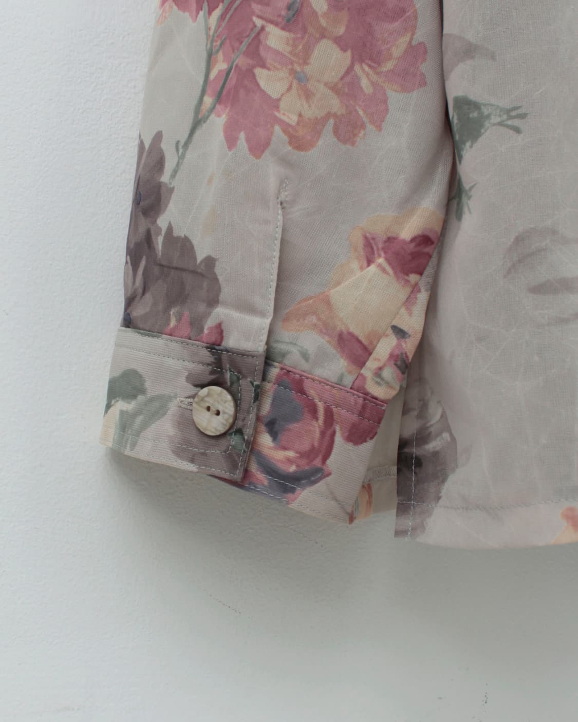 일본 빈티지 플라워 시스루 여름 블라우스 셔츠 상품이미지8