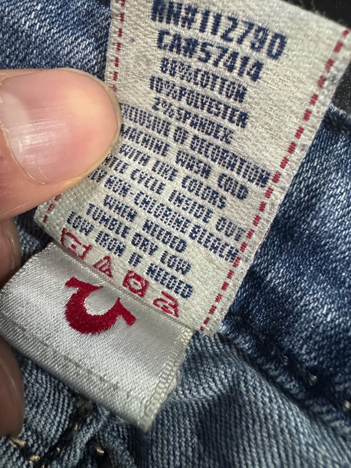 여성 트루릴리젼 밑단 스크래치 스판 스키니 데님팬츠 상품이미지4