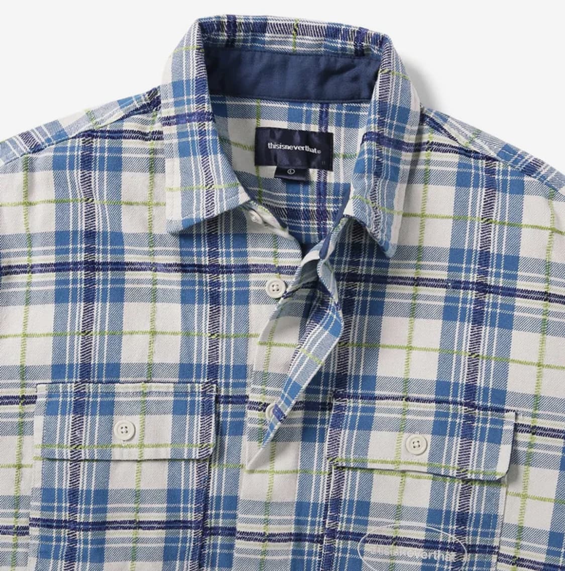 디스이즈네버댓 E/T-Logo Plaid Shirt Jacket Ivor 상품이미지3