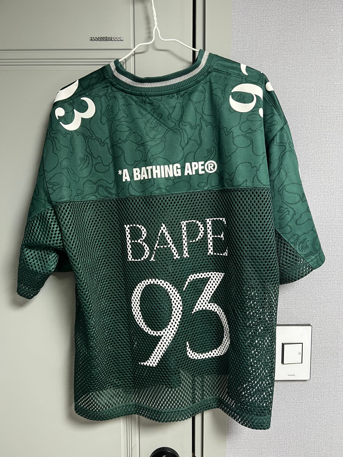 베이프 라인 카모 릴렉스핏 풋볼 져지 반팔 그린 상품이미지4