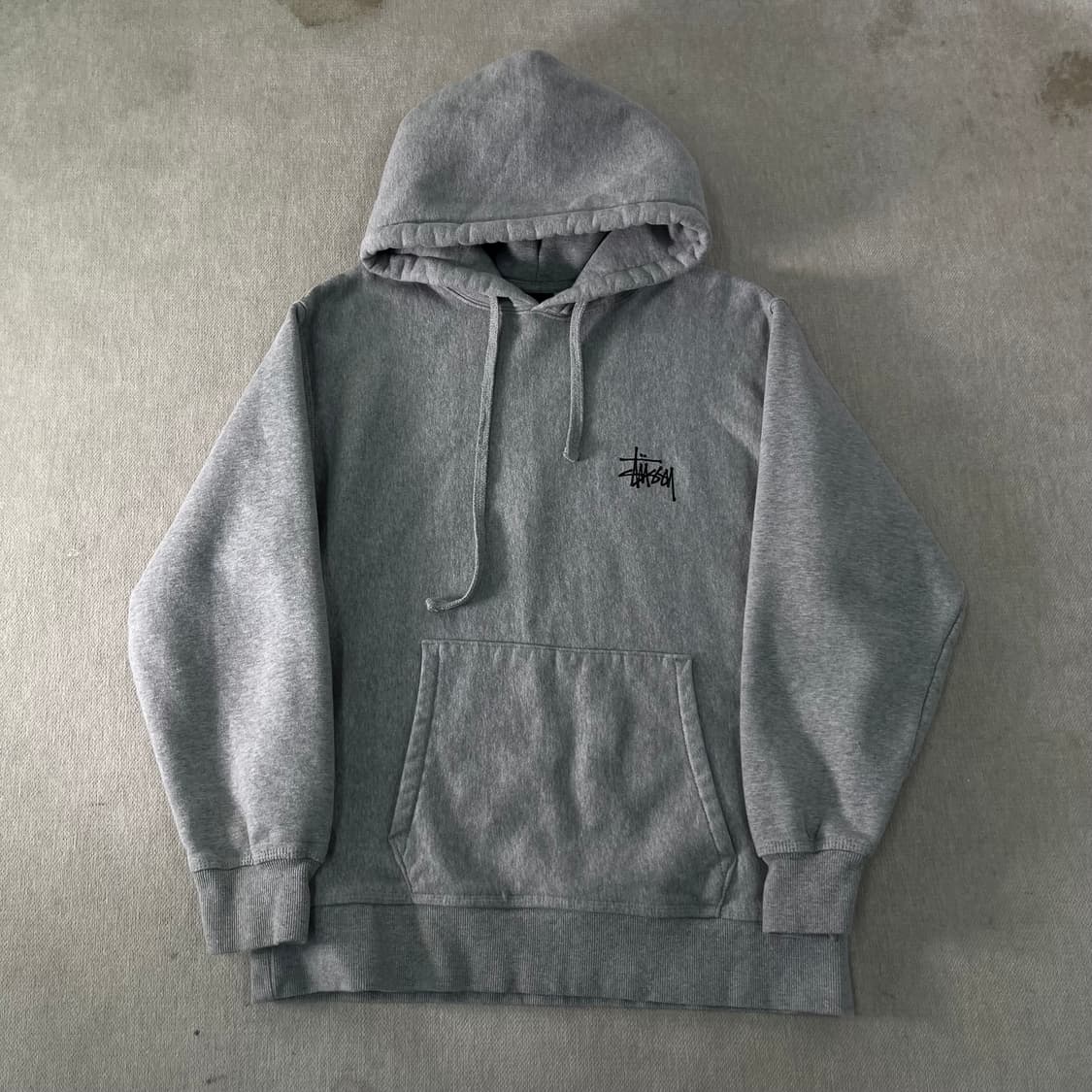 95 스투시 베이직 로고 그레이 후드티 상품이미지2