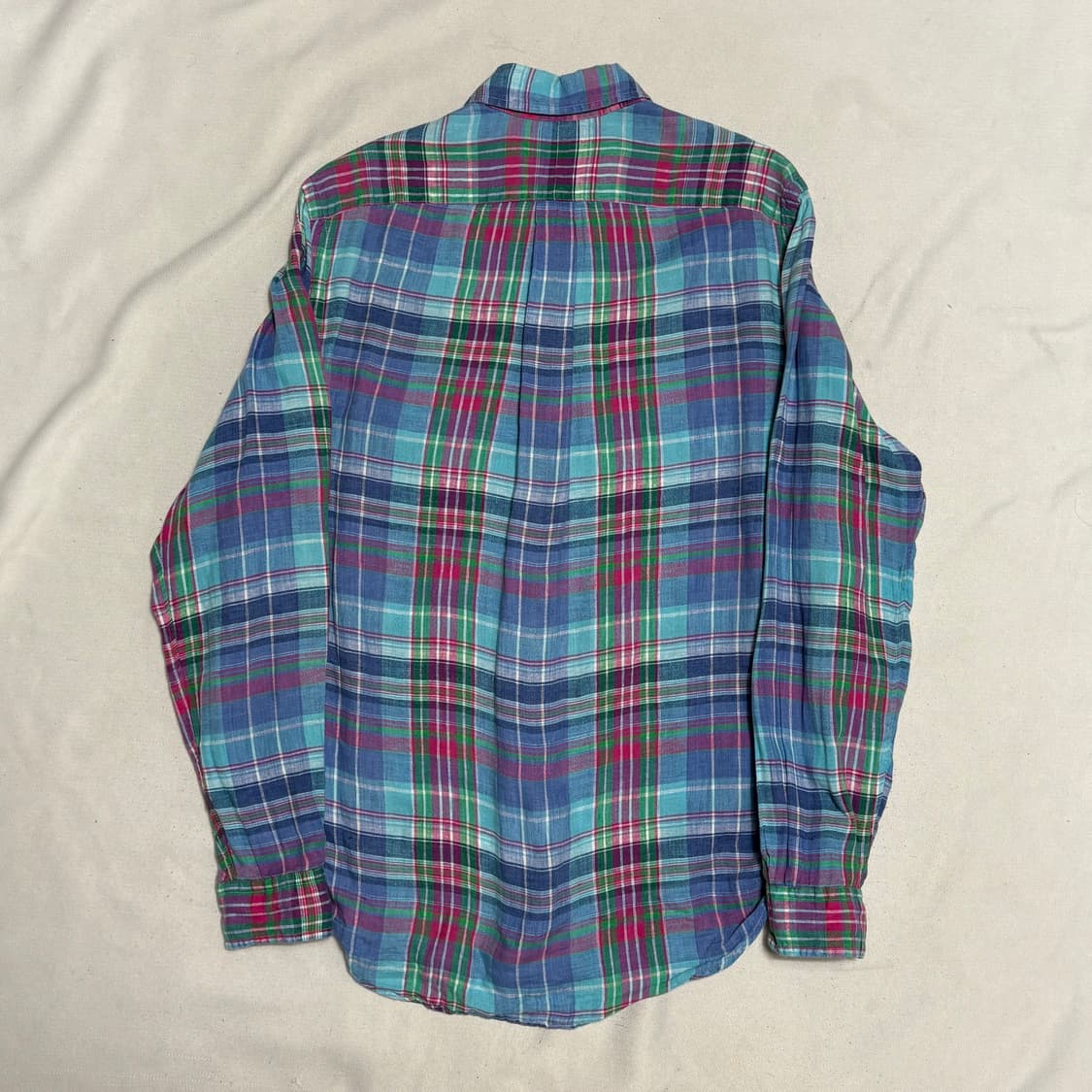 M 폴로랄프로렌 멀티 컬러 린넨 체크셔츠 상품이미지3