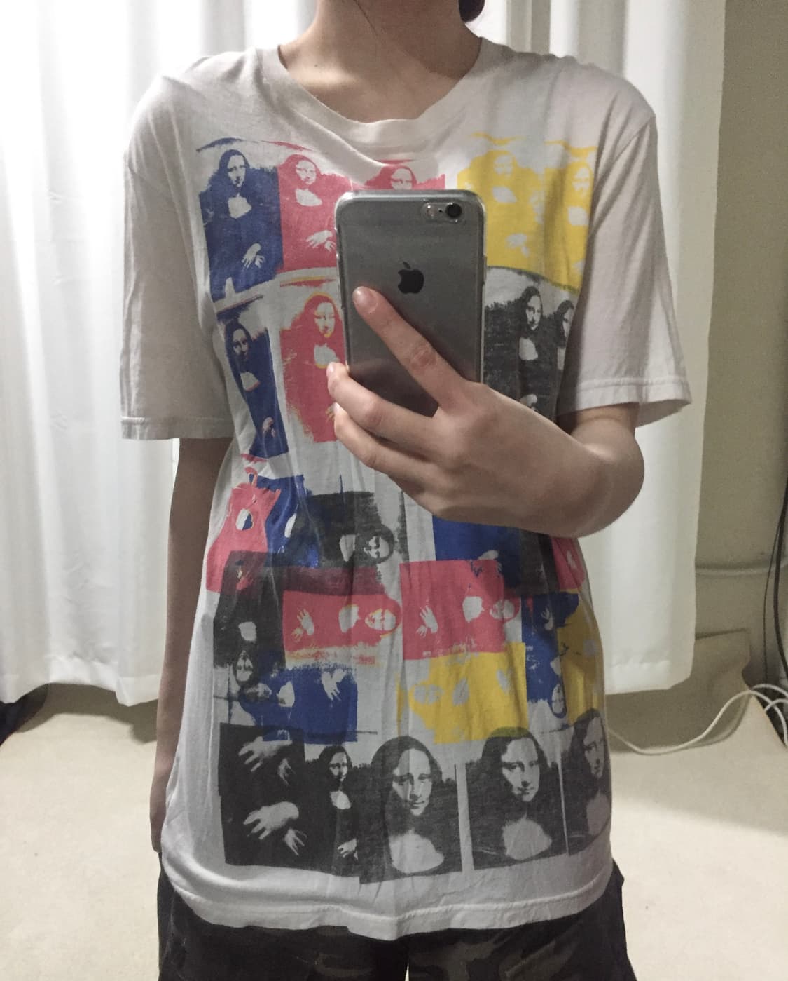히스테릭글래머 모나리자 화이트 반팔 티셔츠 상품이미지1