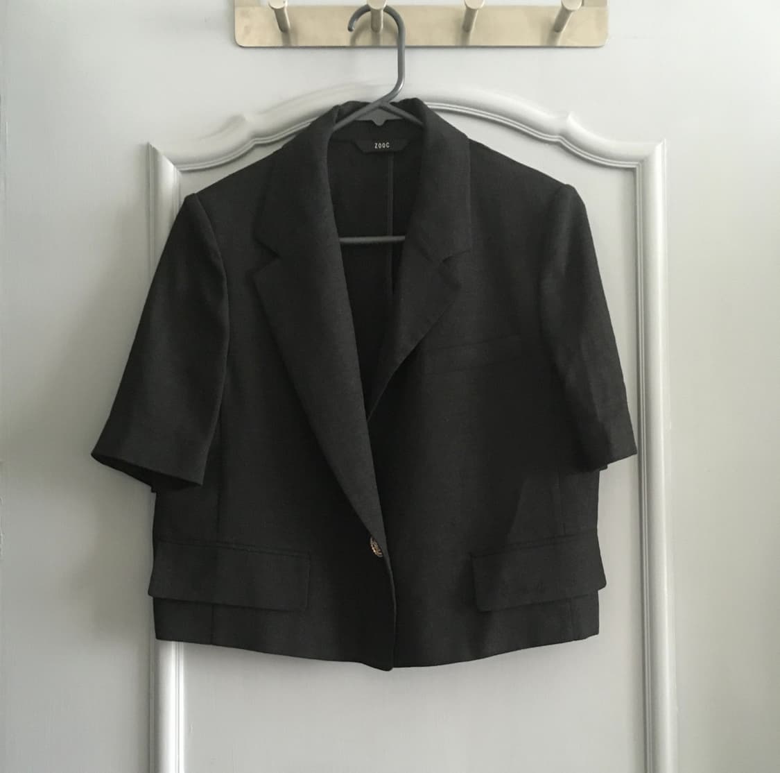 22ss 주크 ZOOC 레터링 포인트 린넨 크롭자켓 55사이즈 상품이미지3