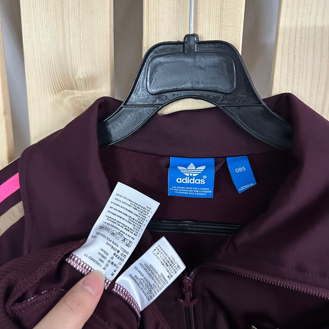 (S) 아디다스 파이어버드 빅로고 버건디 져지 트랙탑 상품이미지6