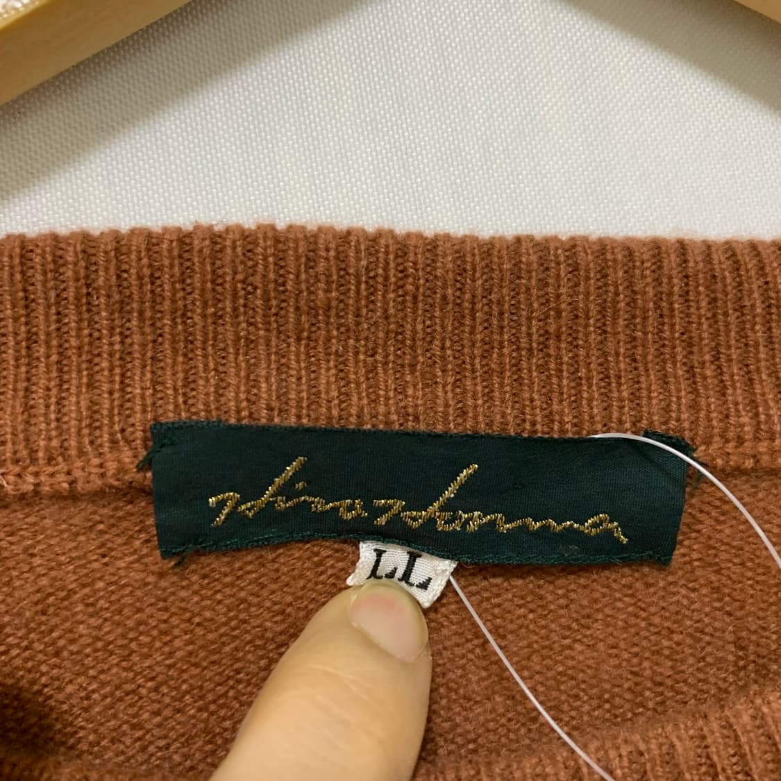 빈티지 캐시미어 100 니트 오렌지 브라운 XL 남녀공용 남성 니트 상품이미지8