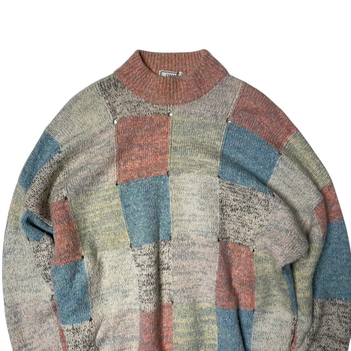 80's 지아니 베르사체 구멍 디테일 파스텔 블럭 니 상품이미지2