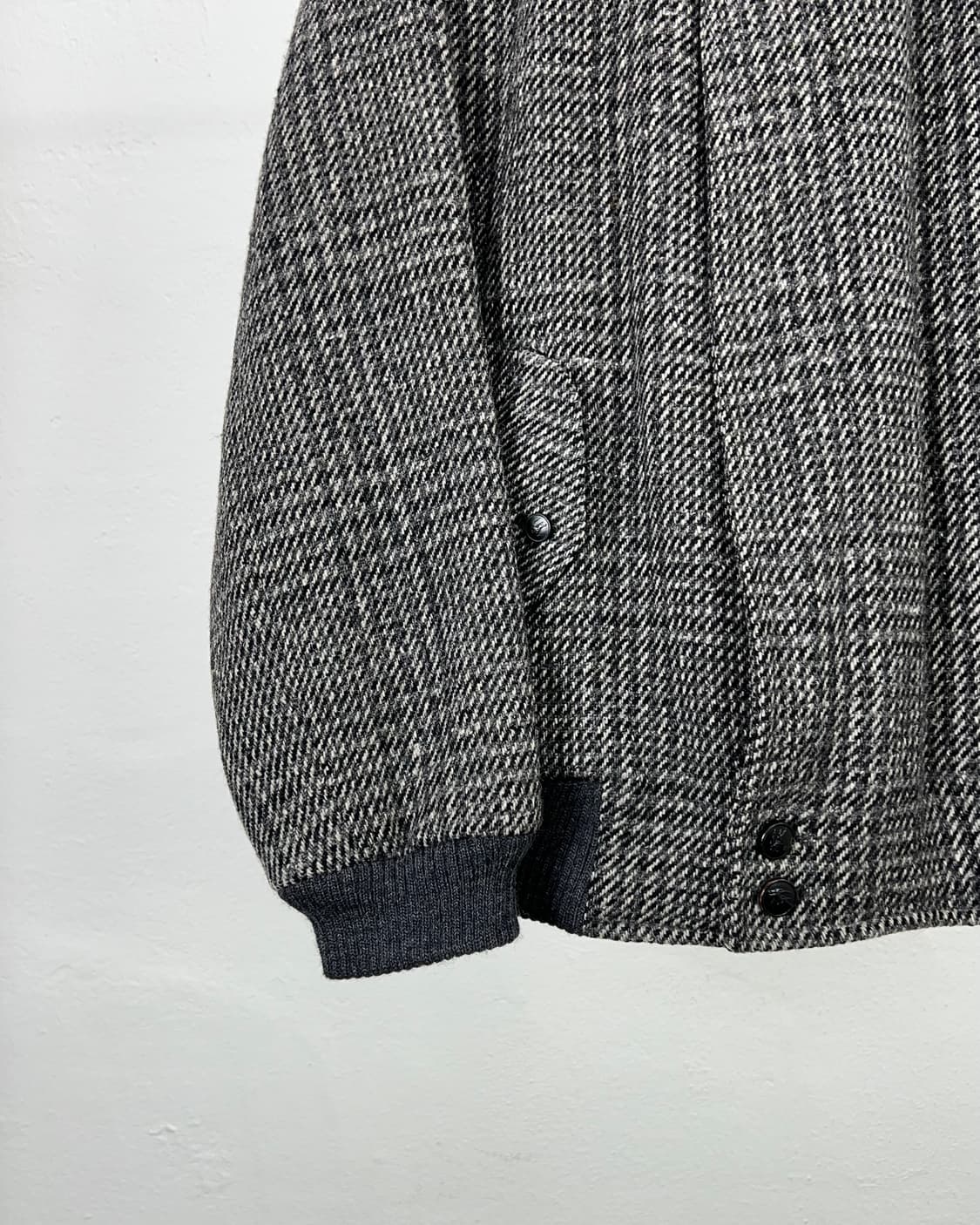 버버리 글렌 체크 해링턴 트위드 라나 울 블루종 자켓 상품이미지4