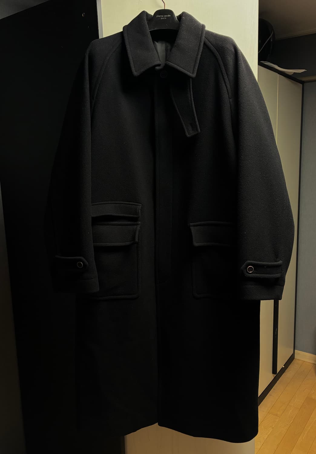 (XL) 드로우핏 컨사이즈 울 원더 발마칸 코트 [BLACK] 판매 상품이미지9