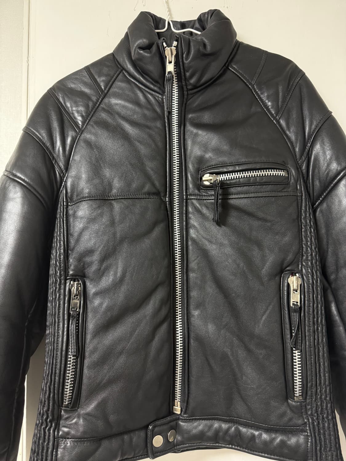 NUDE Leather 양가죽 바이커 봄버 상품이미지3