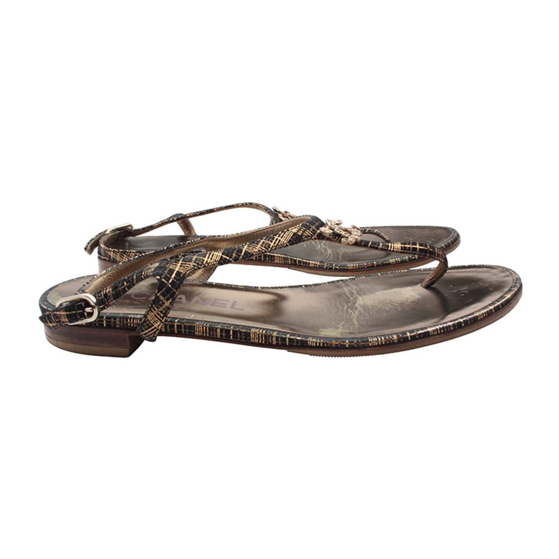 샤넬 투톤체크 조리 샌들 35반 C 상품이미지5