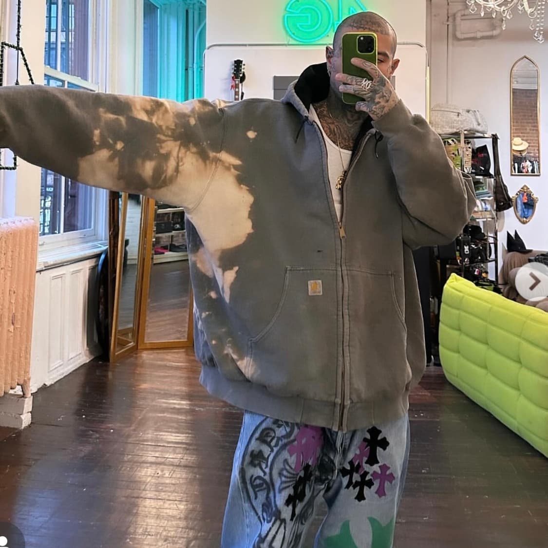 [XL] 빈티지 칼하트 J149 써멀 후드집업 CHH 상품이미지1