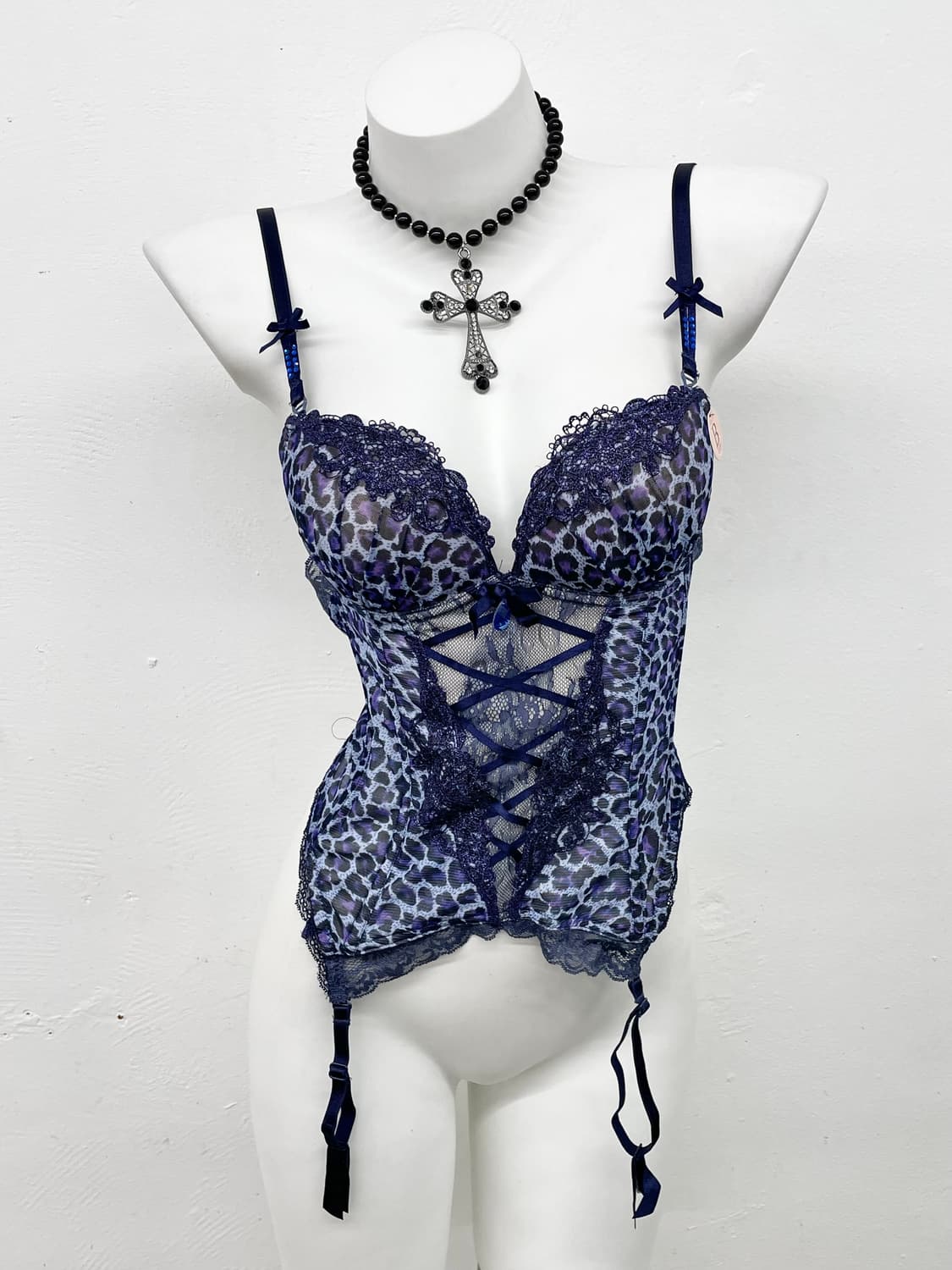 에블린 갸루 레오파드 가터 코르셋 상품이미지1