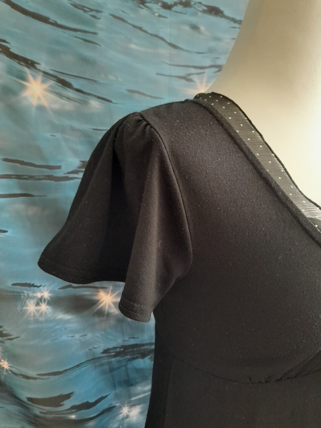 도트 리본 브이넥 반팔 원피스 상품이미지3