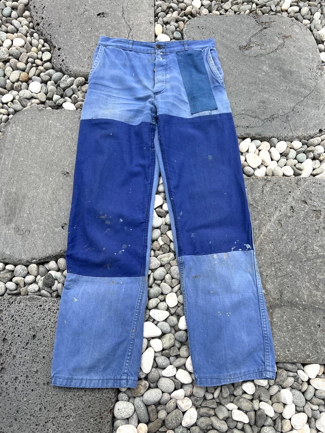 HARD FADED WASHING PATCHWORK 패치워크프렌치워크팬츠 상품이미지1