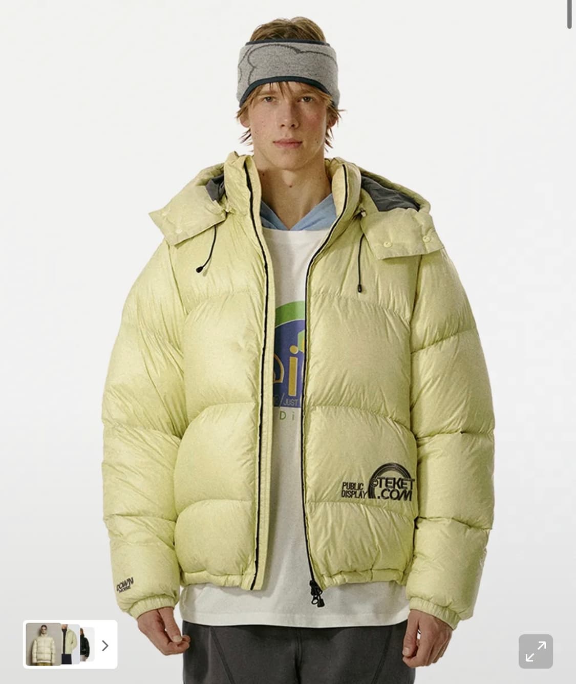 테켓 옐로 덕다운 패딩 상품이미지1