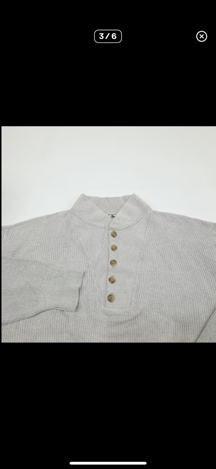 (Cr074)XL 엘엘빈 USA 스노우그레이 하이넥 니트 스웨터knit 상품이미지3