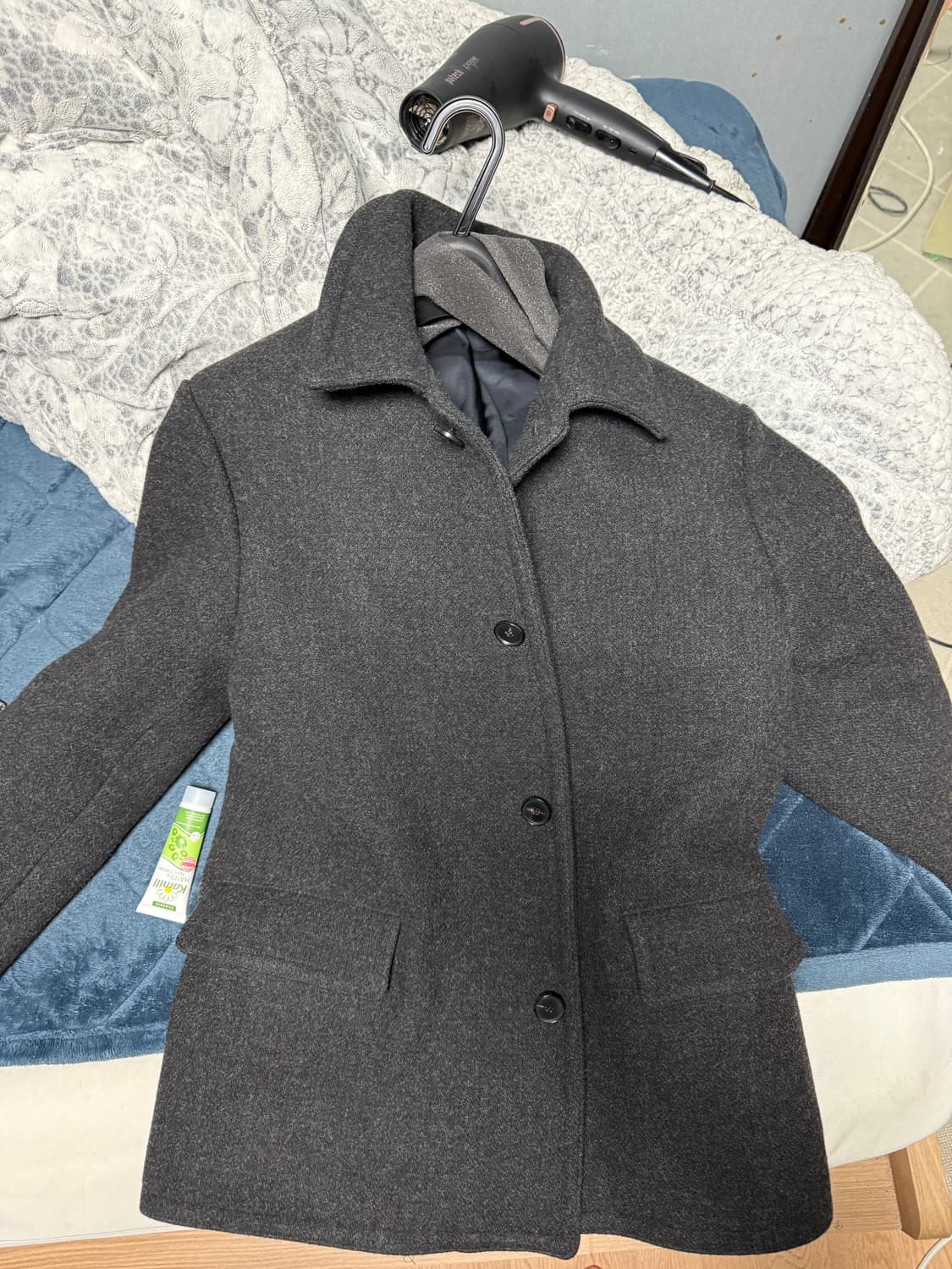 오라리 셔틀랜드 울 블루종 다크 차콜 상품이미지3