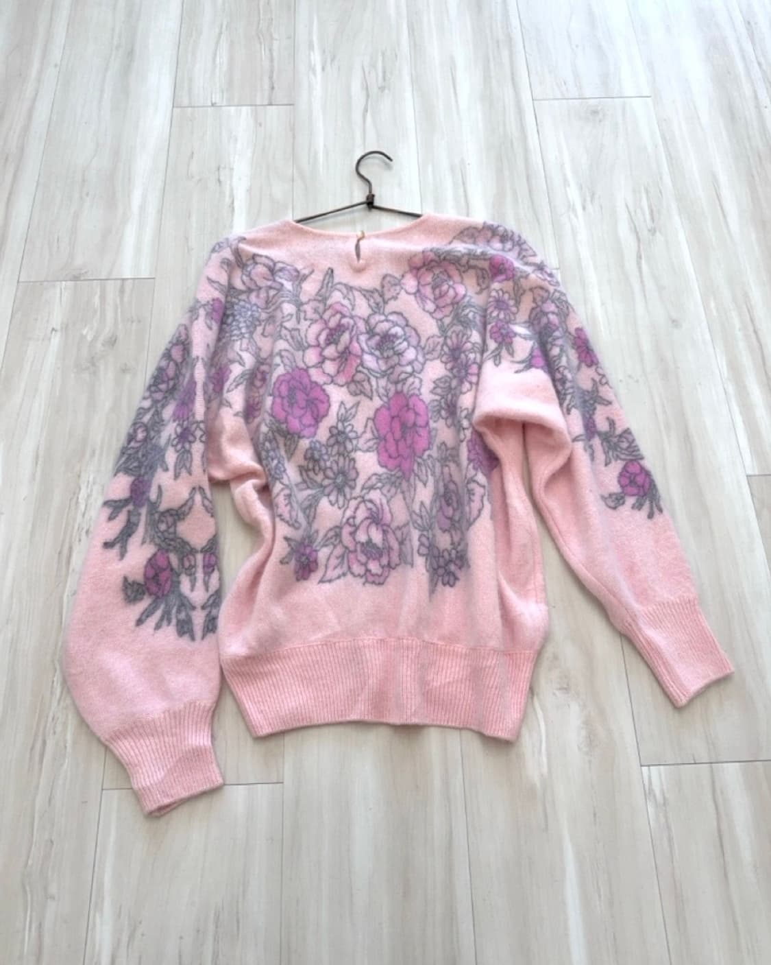 Baby pink wool flower knit top 상품이미지10
