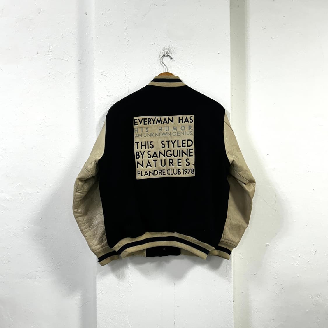 90’s FLANDRE 리얼레더 울 바시티  상품이미지6