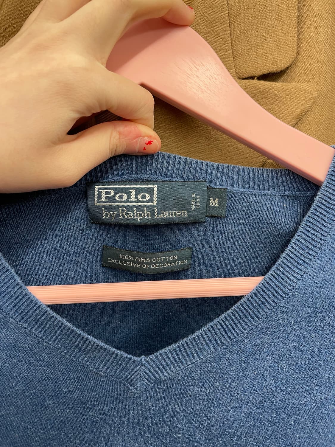 PRL 폴로 랄프로렌 피마코튼 브이넥 니트 상품이미지7