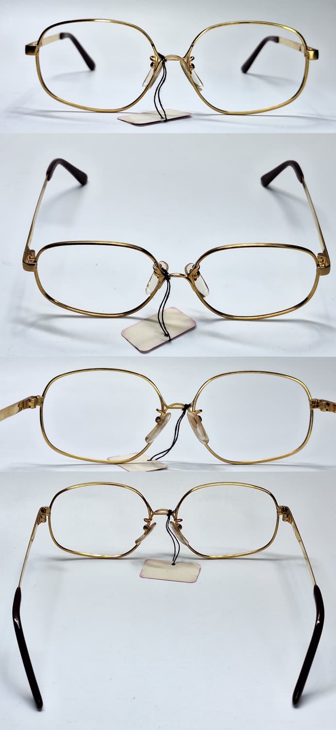 80s 일본제 빈티지 데드스톡 미사용/골드 웰링턴 안경테 HPM 고성능  상품이미지2