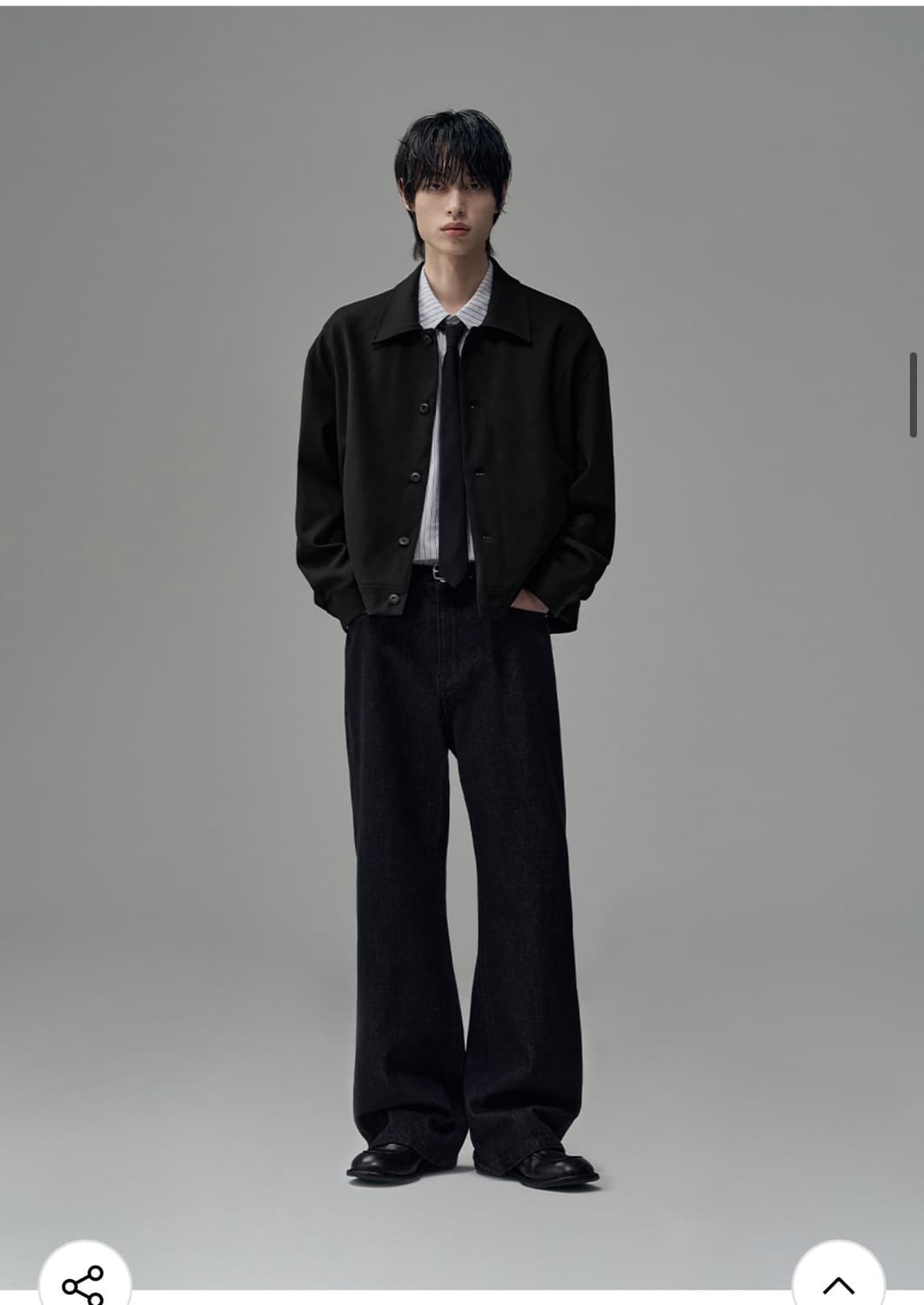 (새상품)(M) 드로우핏 도브 울 미니멀 라인 자켓 BLACK 판매 상품이미지4