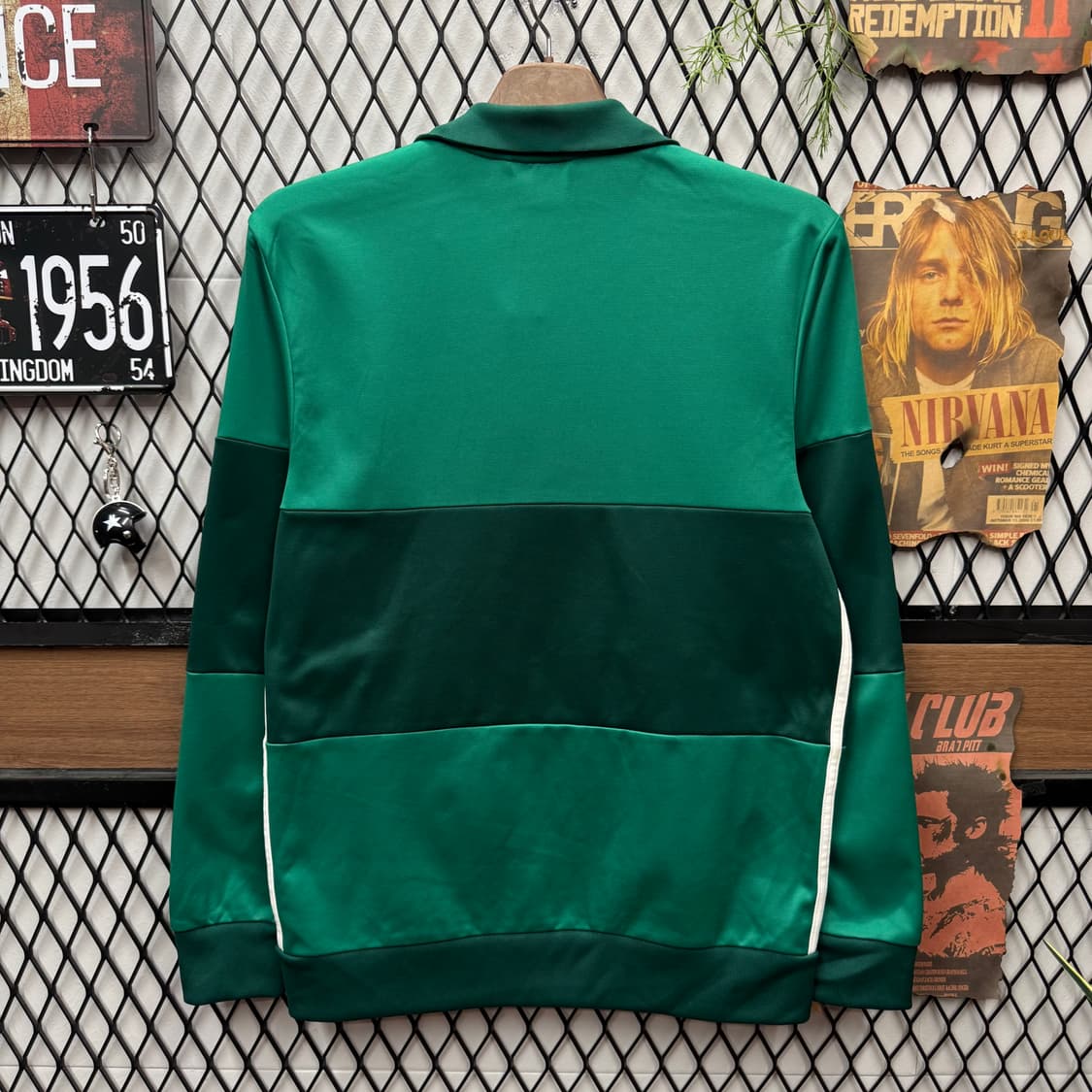 아디다스 팔메이라스 클럽 트랙자켓 전면 로고 포인트 그린 상품이미지2