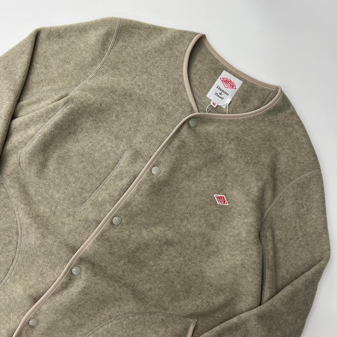 단톤 플리스 칼라리스 노카라 플리스 마블 자켓 상품이미지2