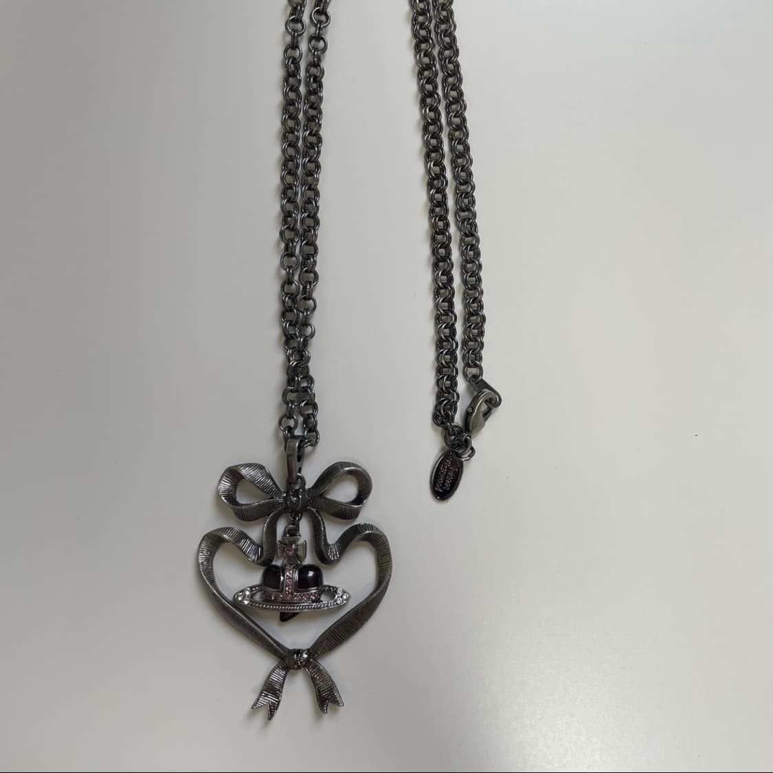 비비안웨스트우드 아카이브 엔틱 리본 크리스탈 큐빅 orb 펜던트 목걸이 상품이미지3