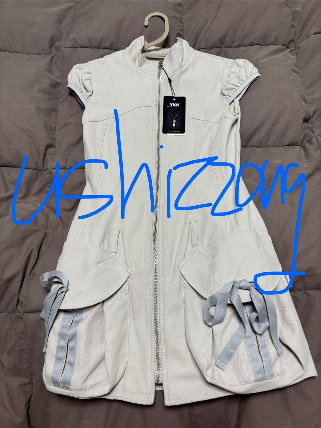 스컬프터 카고 집업 원피스 드레스 아이스그레이 상품이미지3