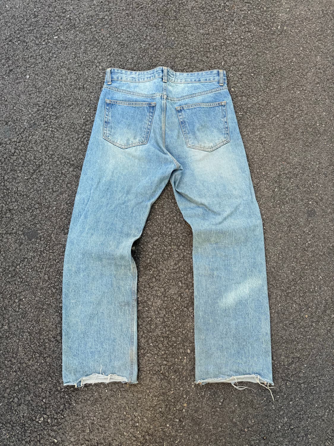 프리즘 웍스 셀비지 밑단 컷팅 데님팬츠 상품이미지8