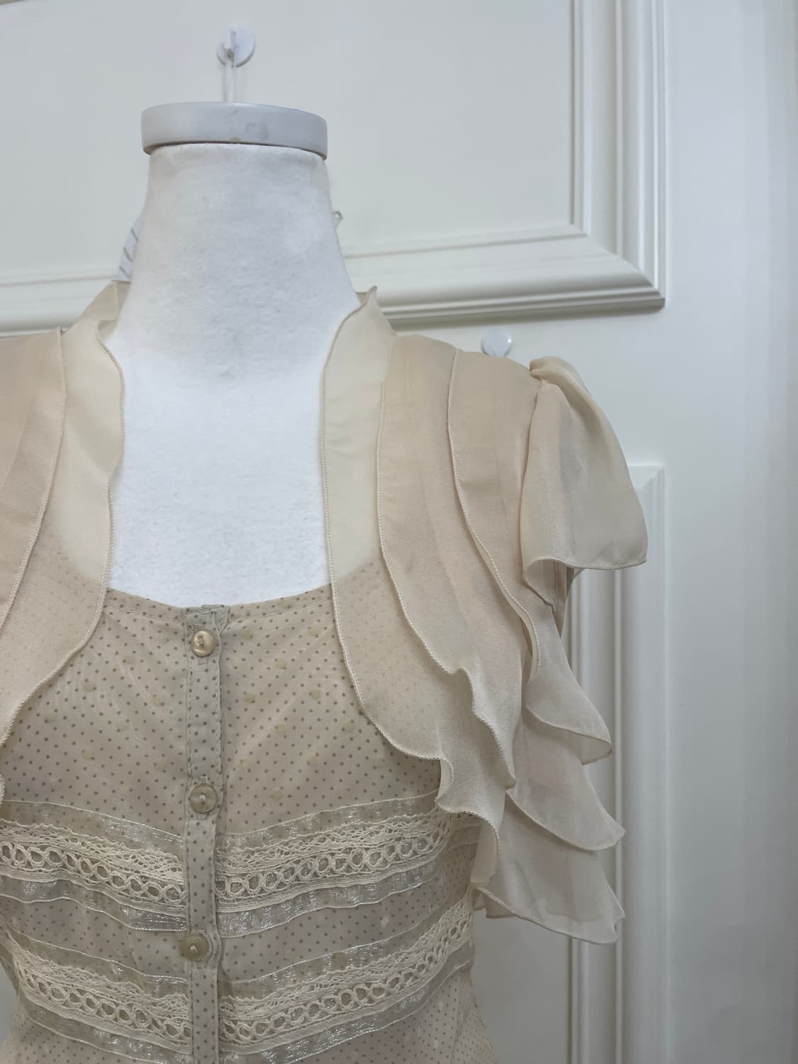 beige ruffle fairy bolero&beige dot lace 상품이미지7