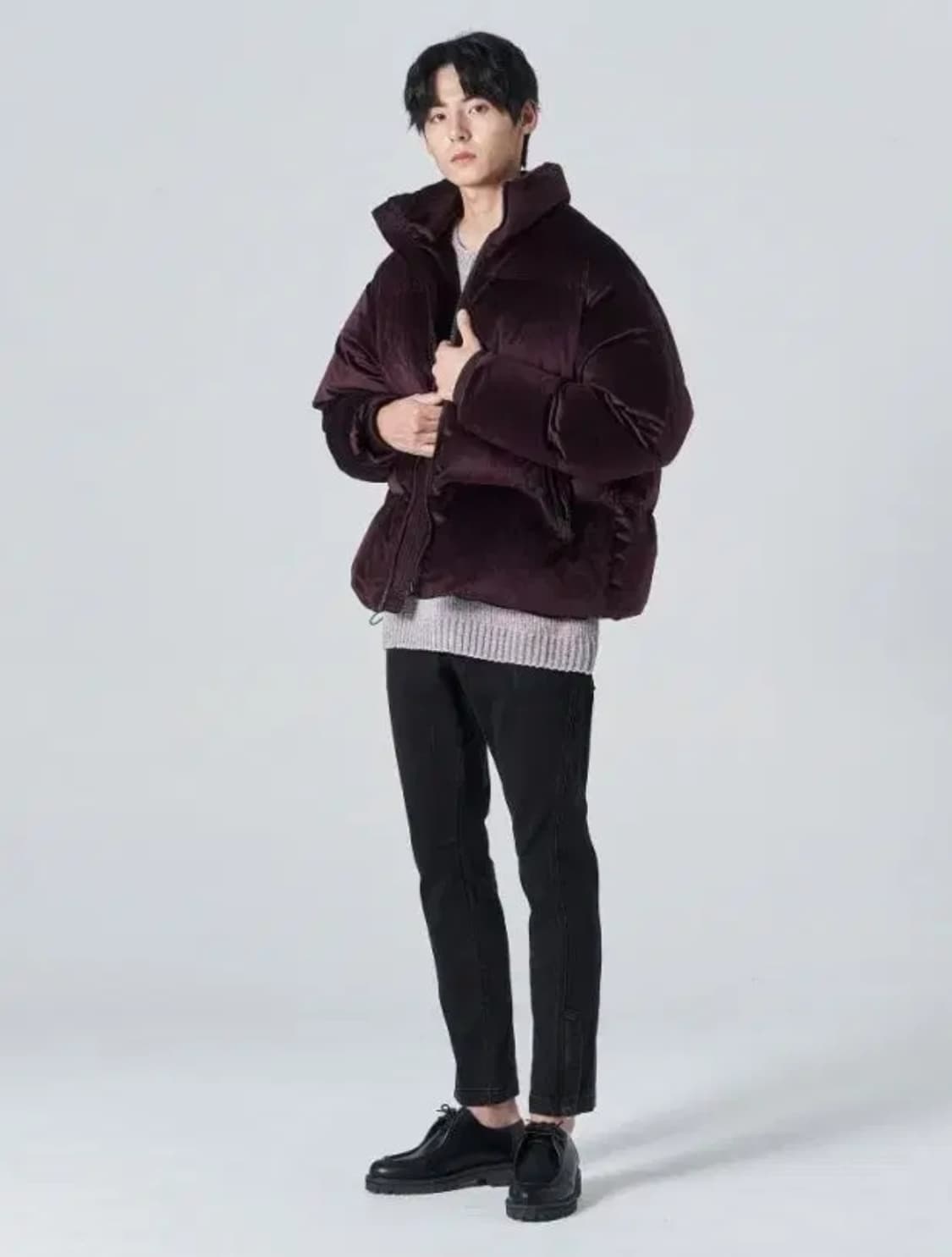(95)에잇세컨즈 와인 벨벳 패딩 점퍼 상품이미지1
