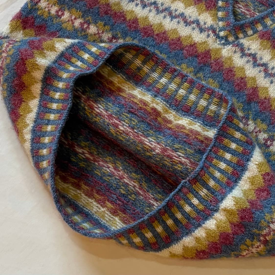 [아동] 80s 스코틀랜드 셰틀랜드 핸드 니티드 페어아일 울 니트 베스트 상품이미지5