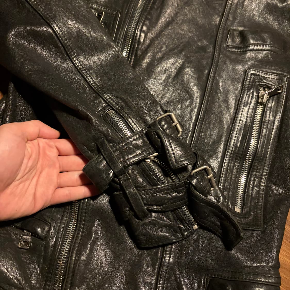 Korean Lambskin double zip-up rider jack 상품이미지6